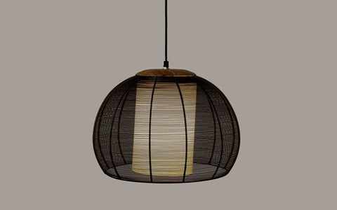 Tappa Black Spherical Hanging Lamp - Orange Tree Home Pvt. Ltd.