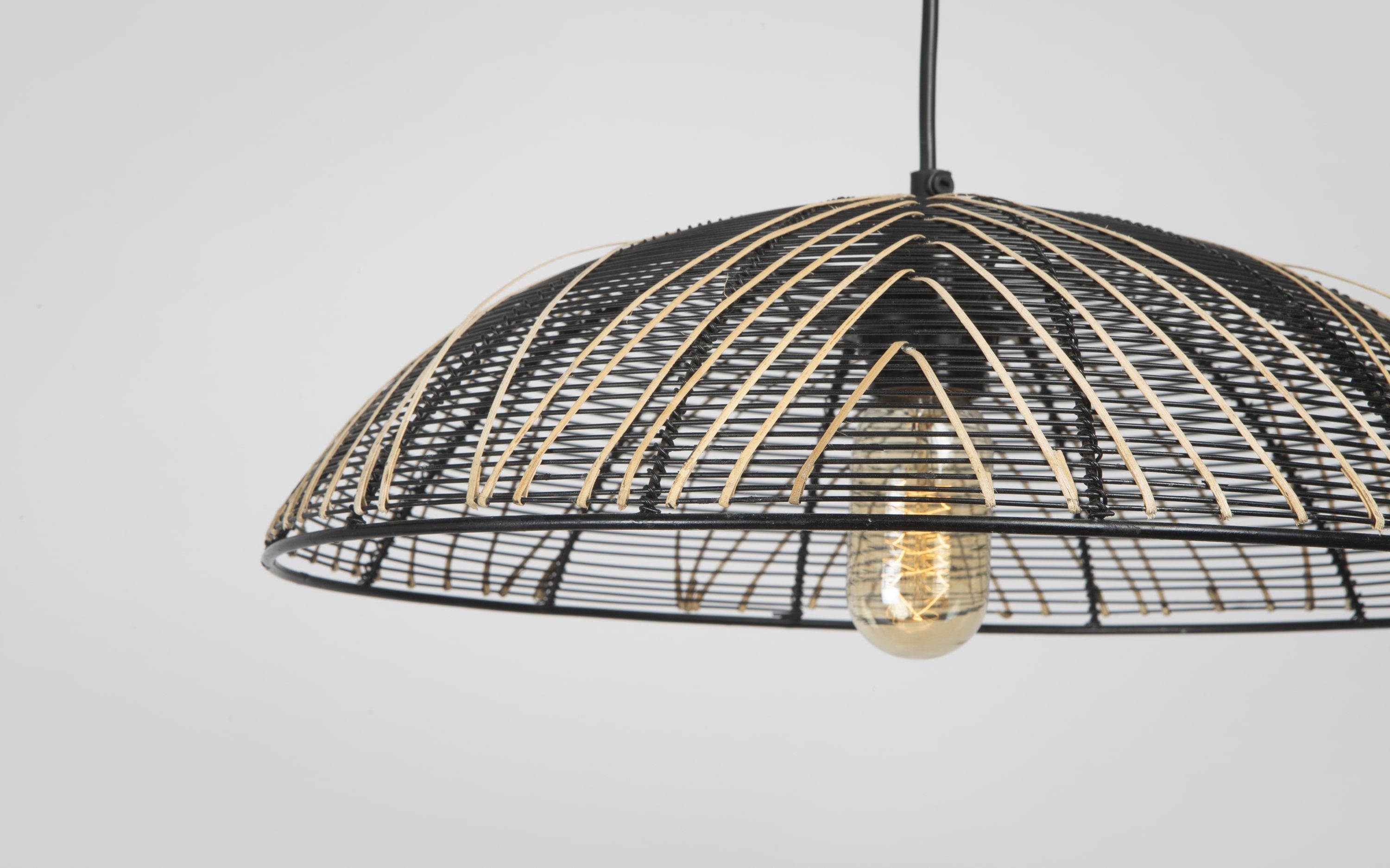 Buy Zulu Black Metal Hanging Lamp - Close shot - Orange Tree