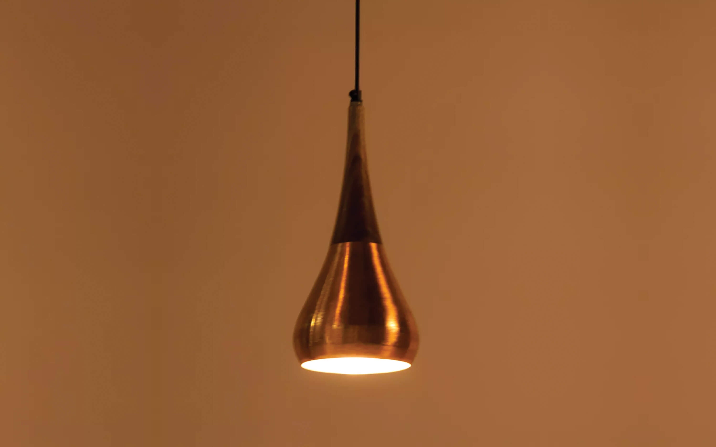 Buy Avery Drop Copper Hanging Lamp - Close shot - from upper angle - Orange Tree
