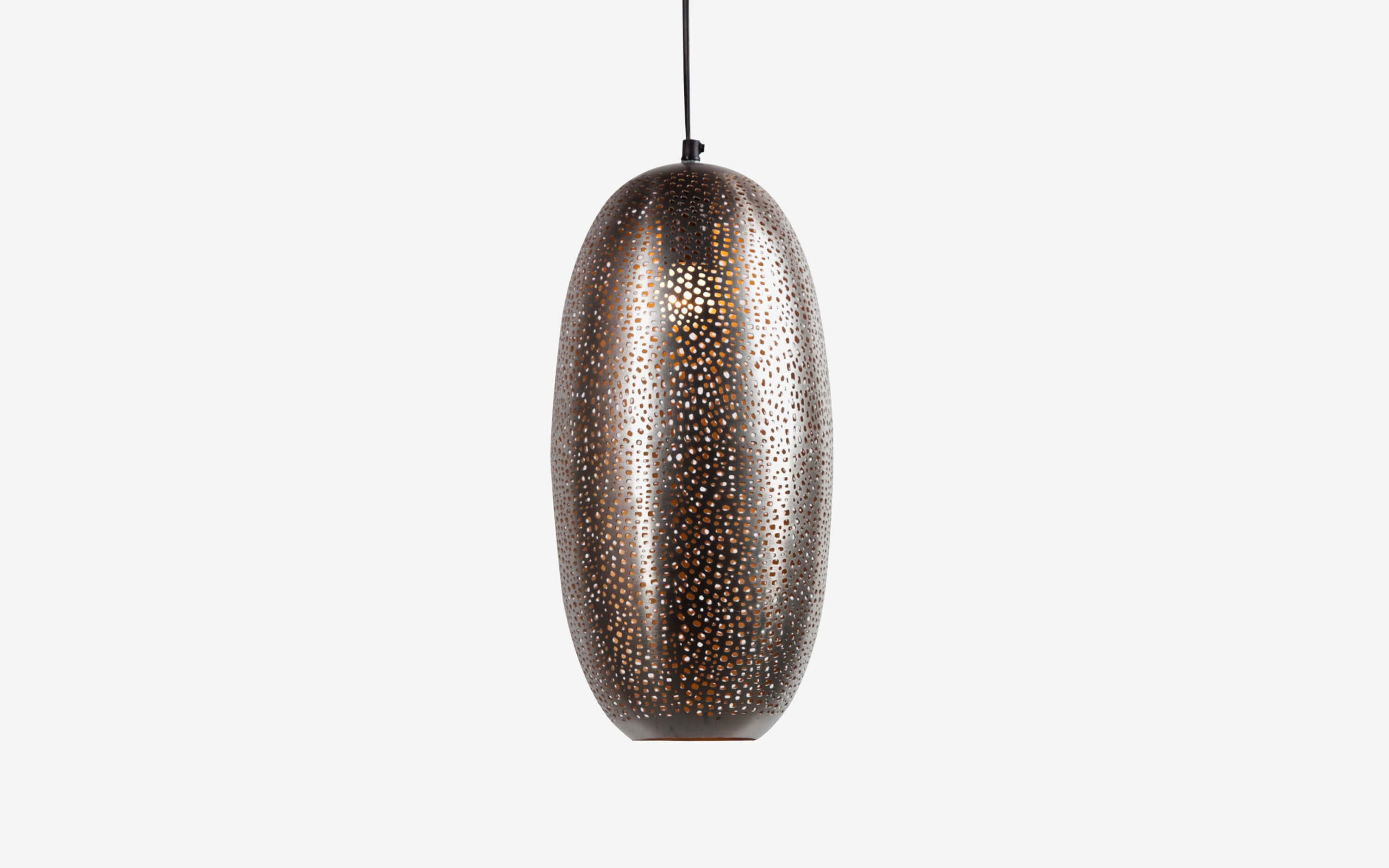 Buy Cillin Oval Hanging Lamp With Gold Finish | Drop Lamp - with white background - Orange Tree