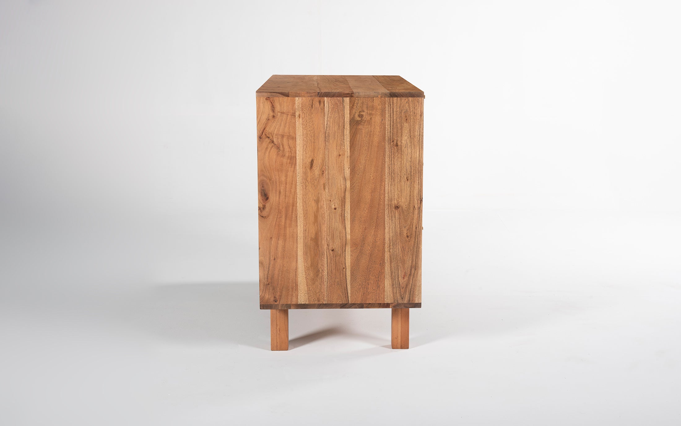 Kyoto Chest of Drawers Crafted from Solid Wood and Cane - Close shot - Orange Tree