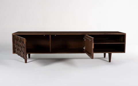 Bicasso Wooden TV Unit for bedroom with 2 large cabinets ]- Orange Tree Home Pvt. Ltd.