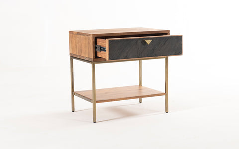 Kabra bedside table with drawer  - Orange Tree Home Pvt. Ltd.