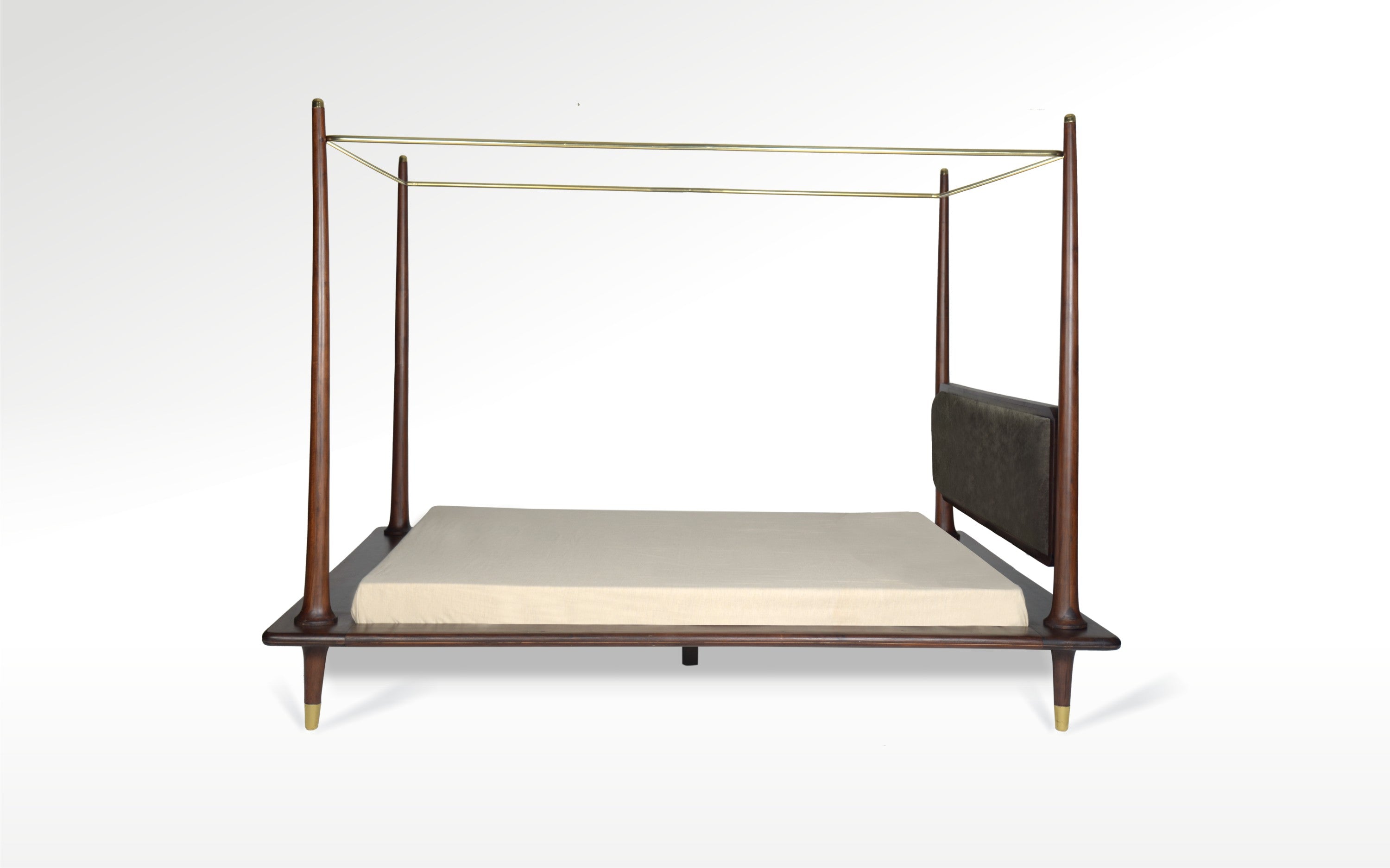 Navah Queen canopy Bed  With Side View Teak Wood (With Poster) - Orange Tree Home 