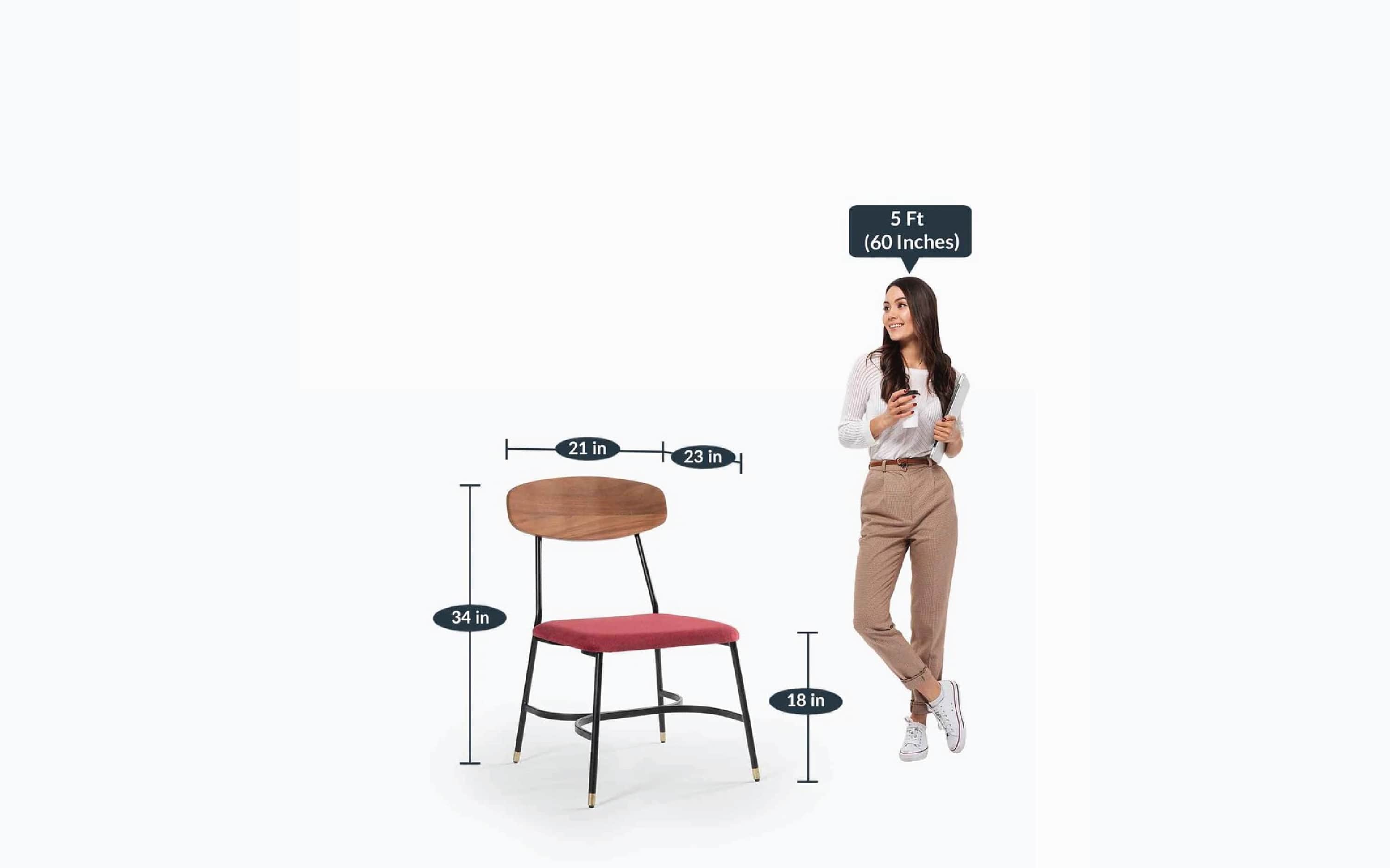 Ipiano Chair Without Arms Set Of 2 | Dining Table Chair - with white background - Orange Tree