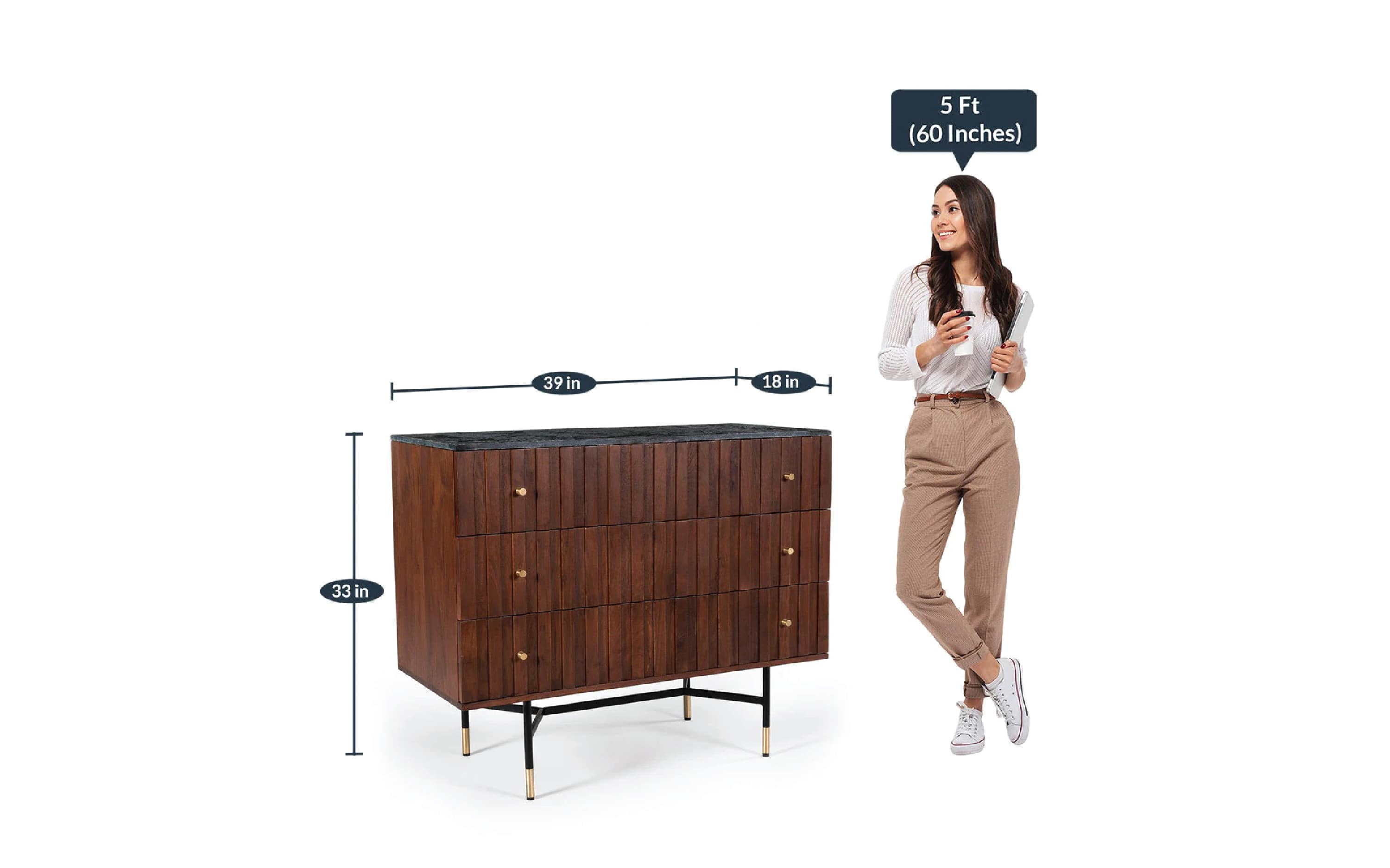 ipiano chest of drawers made of acacia wood with the autumn finish